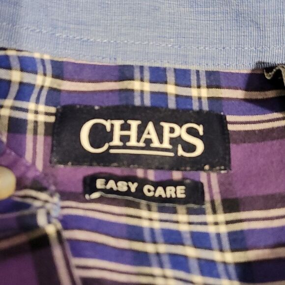 Chaps easy care men's plaid button up shirt - Picture 4 of 5